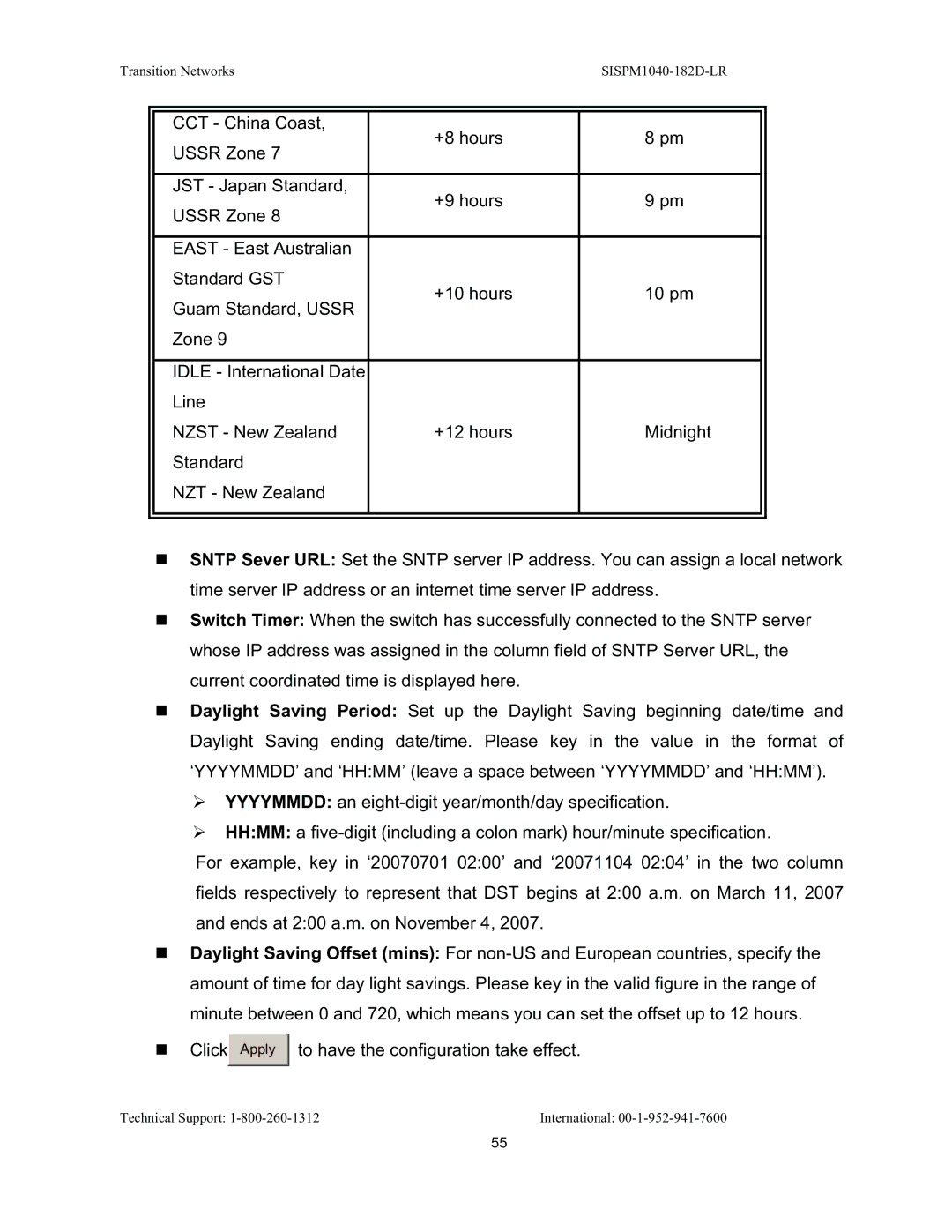 Transition Networks user manual Transition Networks SISPM1040-182D-LR 