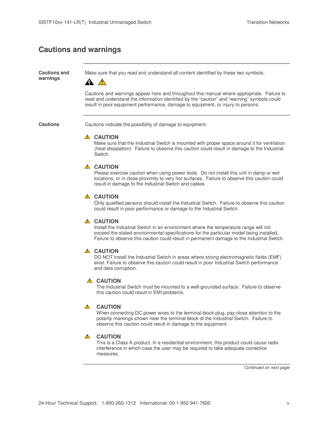 Transition Networks SISTF10xx-141-LR(T) installation manual On next 