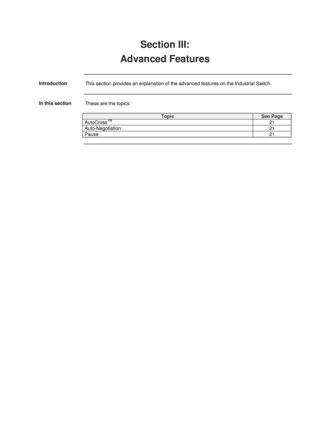 Transition Networks SISTF10xx-141-LR(T) installation manual Section Advanced Features 