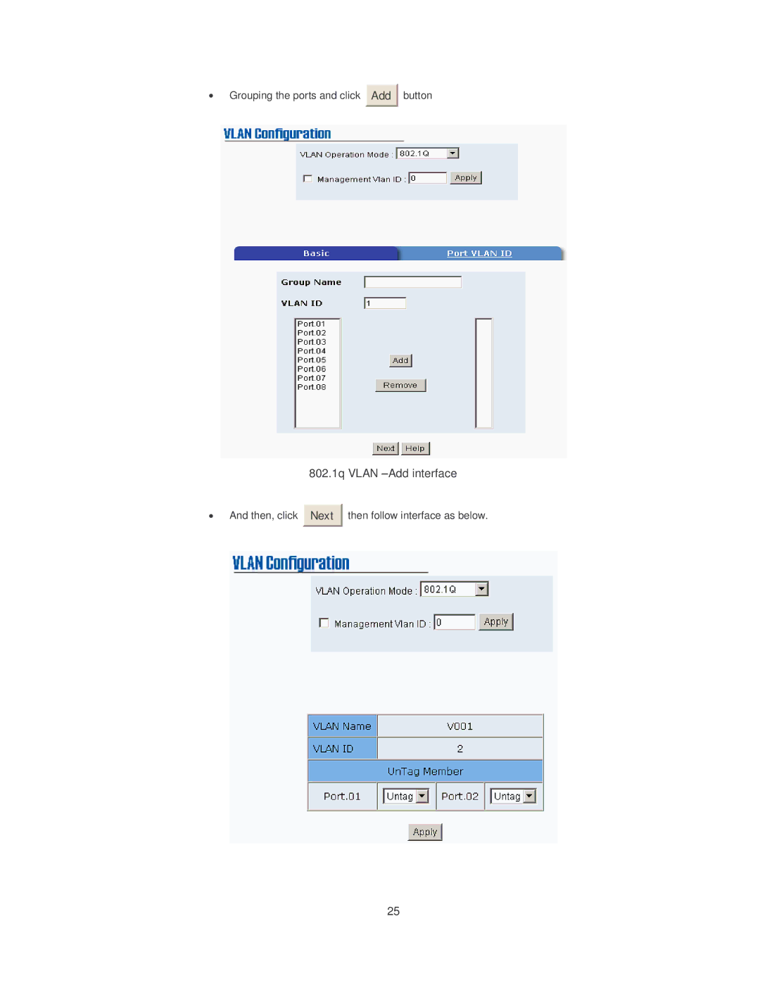 Transition Networks SISTM10XX-162-LR installation manual 802.1q Vlan -Add interface 