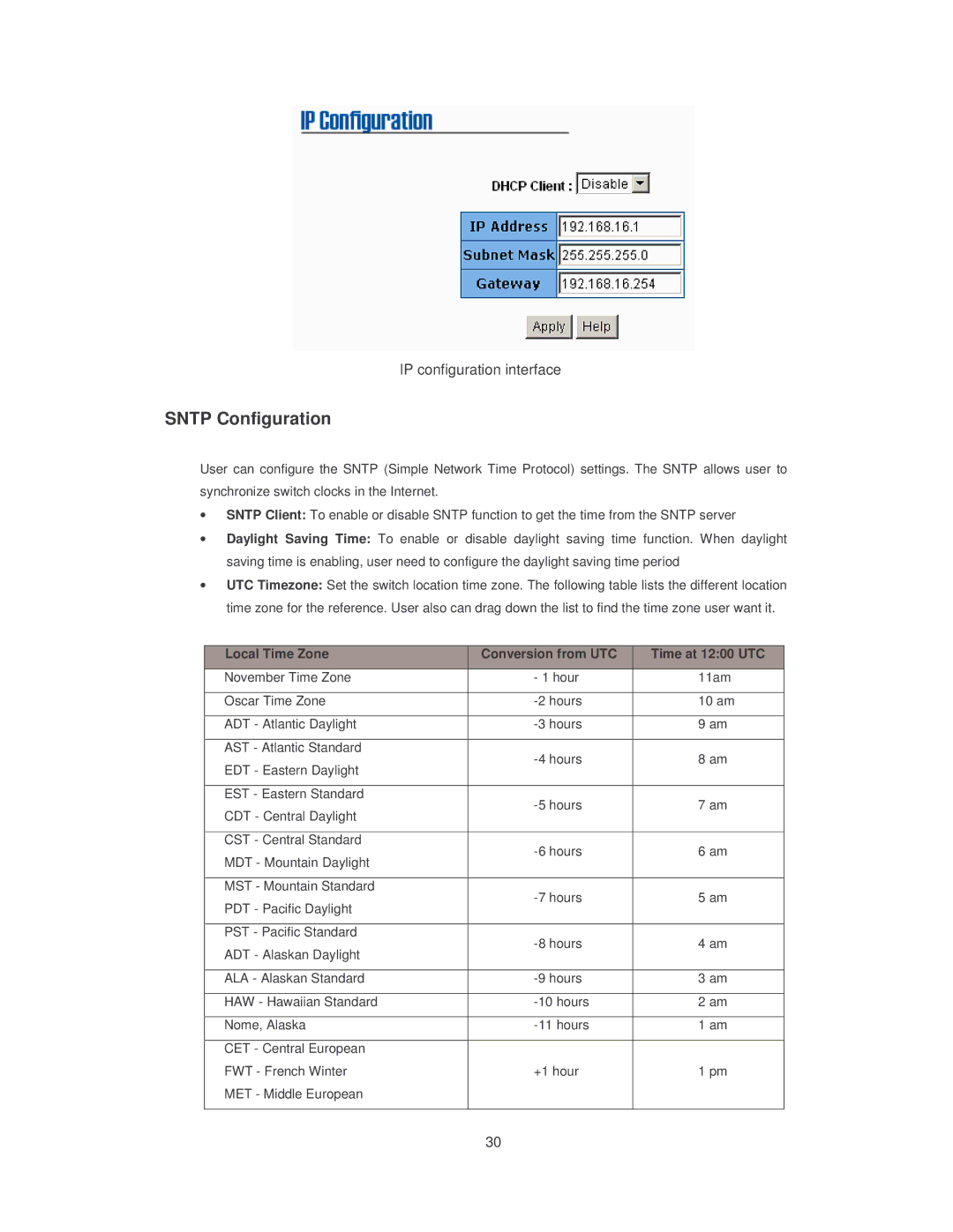 Transition Networks SISTM10XX-162-LR installation manual Sntp Configuration 