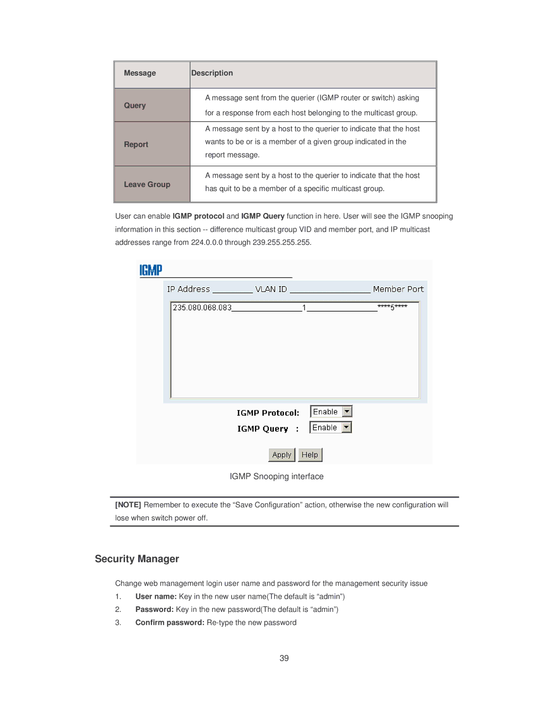 Transition Networks SISTM10XX-162-LR installation manual Security Manager 