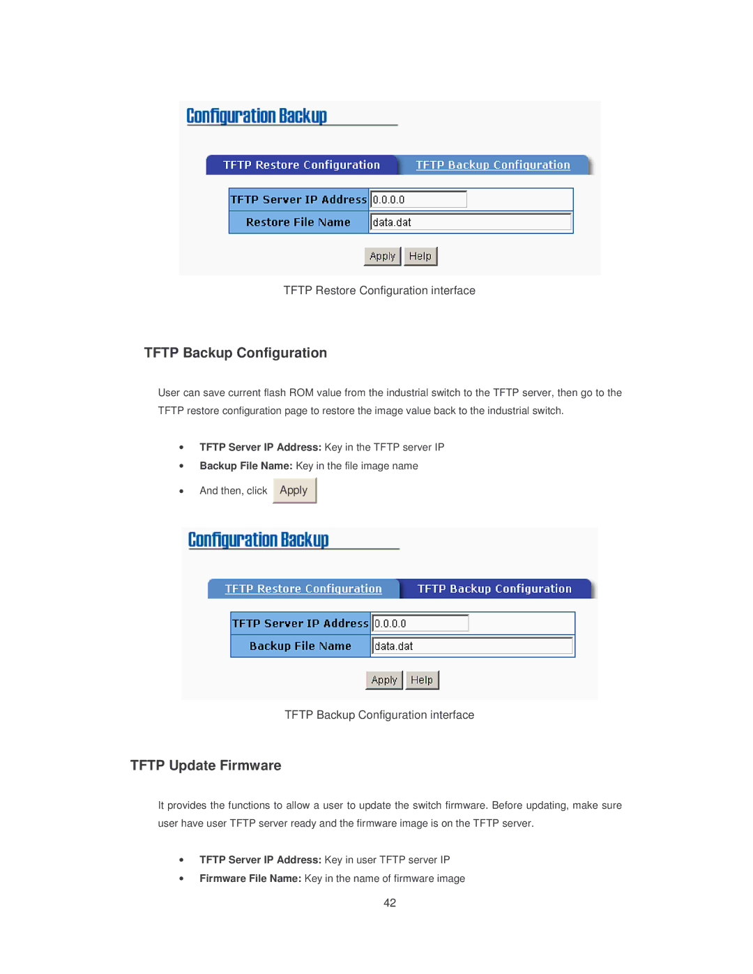 Transition Networks SISTM10XX-162-LR installation manual Tftp Backup Configuration, Tftp Update Firmware 