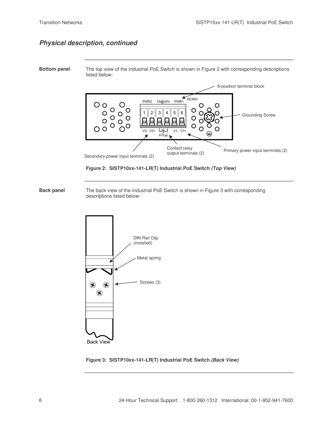 Transition Networks SISTP10XX-141-LR(T) installation manual Physical description 