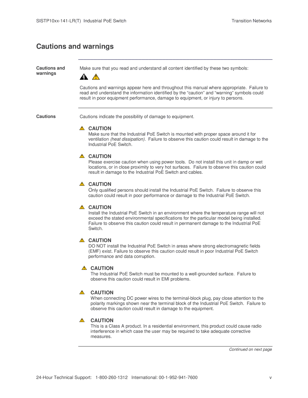 Transition Networks SISTP10XX-141-LR(T) installation manual On next 