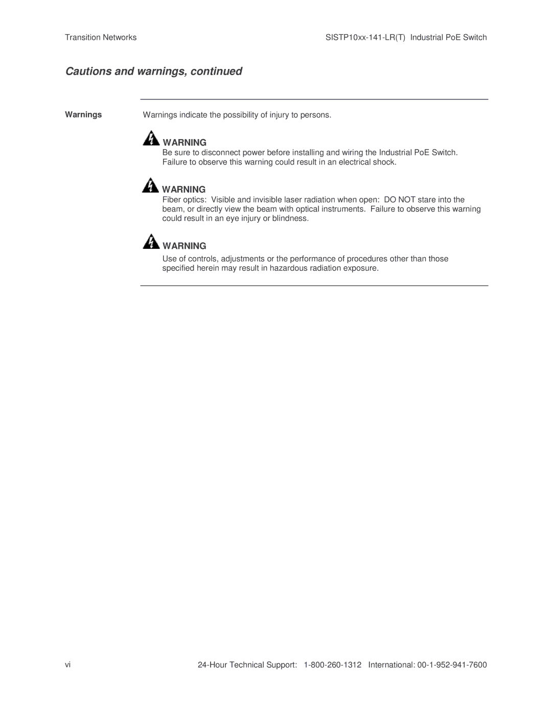 Transition Networks SISTP10XX-141-LR(T) installation manual 