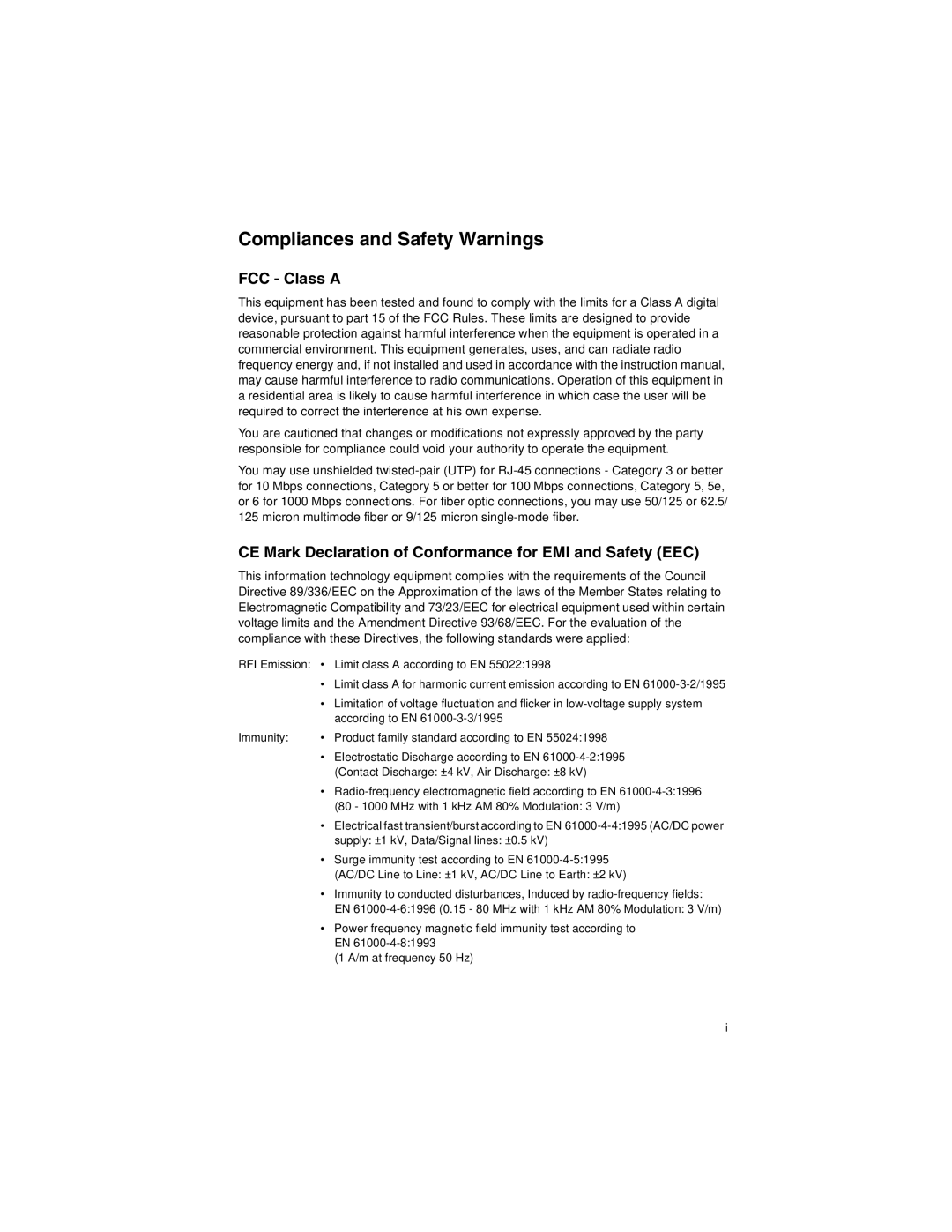 Transition Networks SM24-100SFP-AH manual Compliances and Safety Warnings 