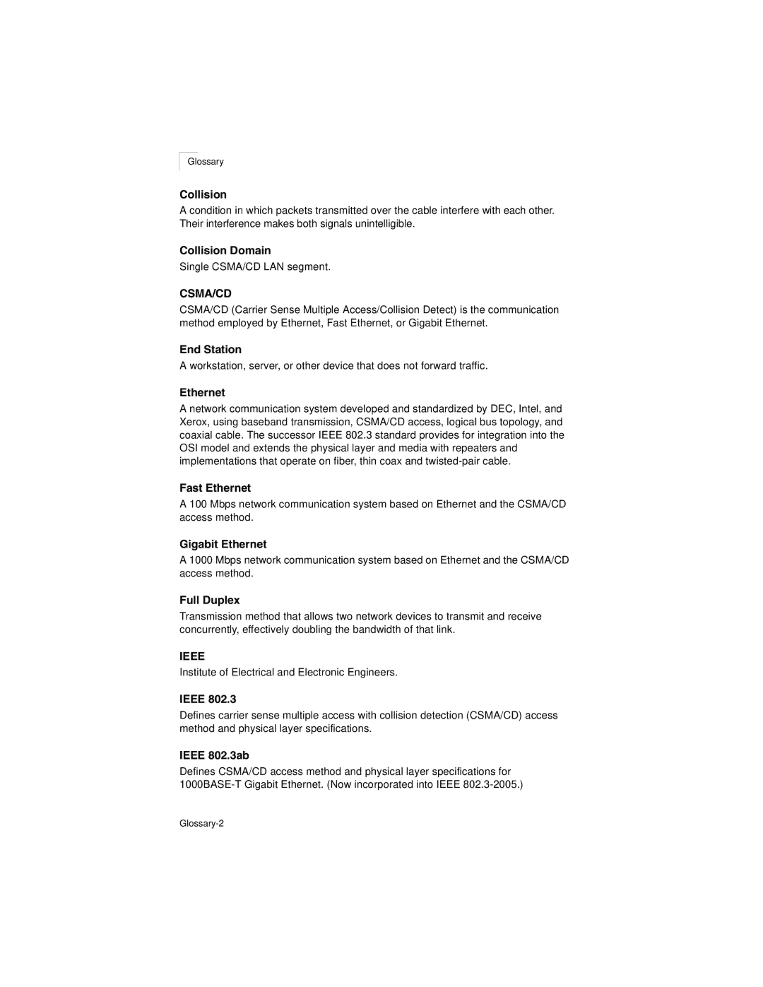 Transition Networks SM24-100SFP-AH manual Glossary-2 