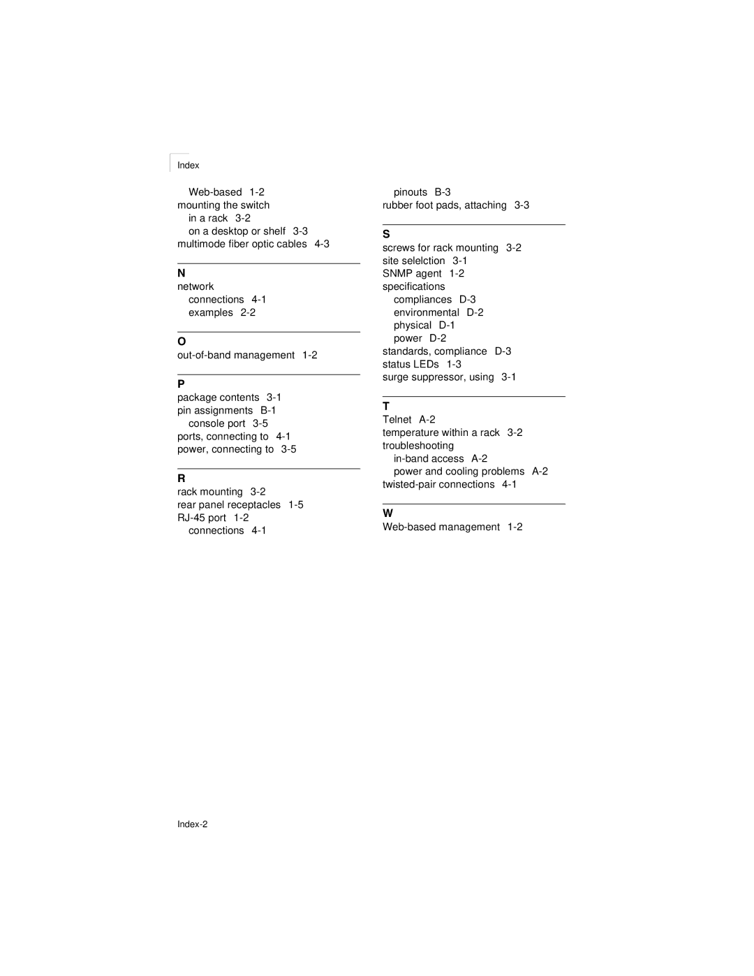 Transition Networks SM24-100SFP-AH manual Index-2 