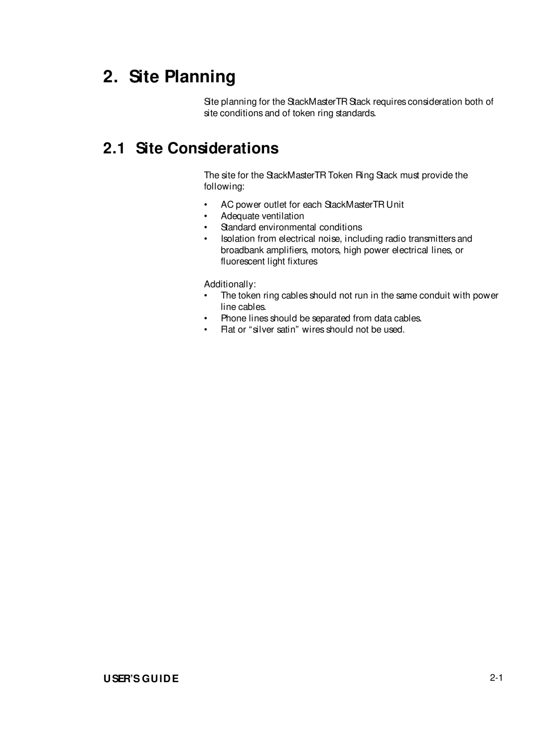 Transition Networks SMHB-TR-16 manual Site Planning, Site Considerations 