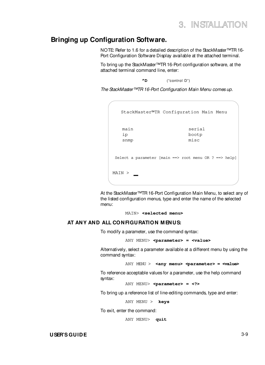 Transition Networks SMHB-TR-16 manual Bringing up Configuration Software, Main 