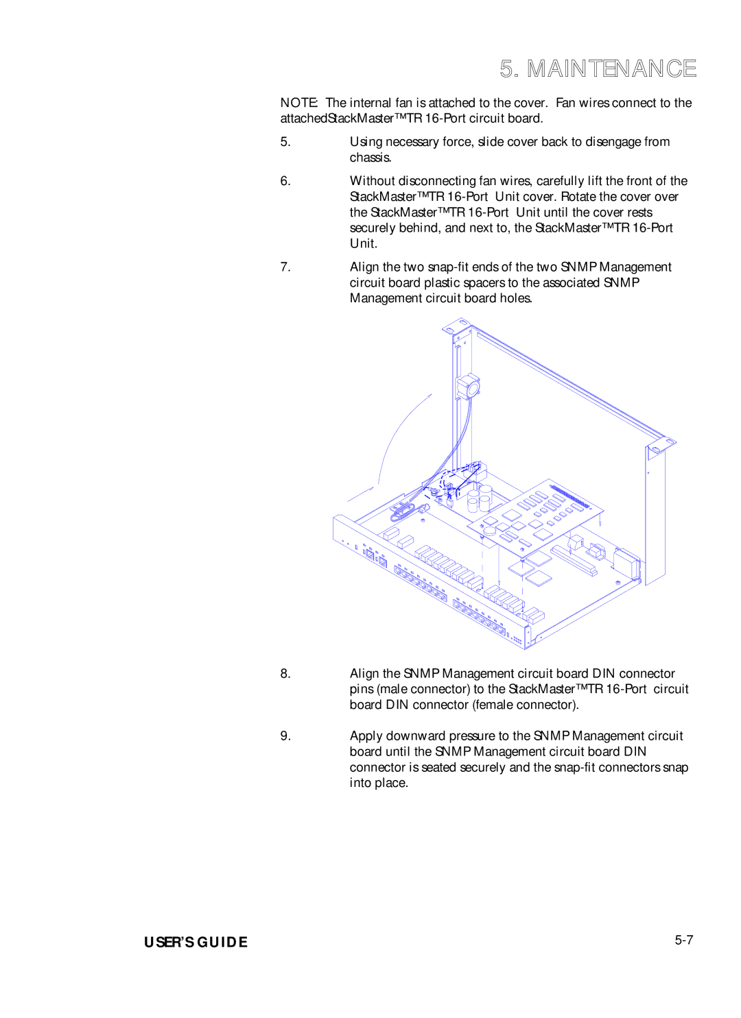 Transition Networks SMHB-TR-16 manual Maintenance 