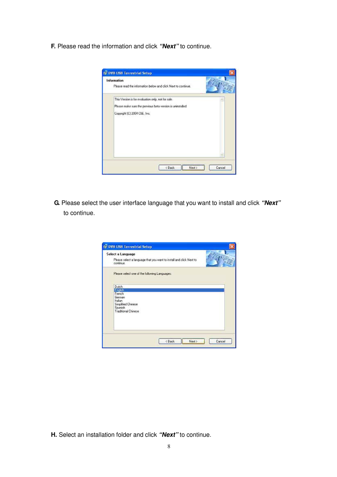 Transystem DVB-T manual 