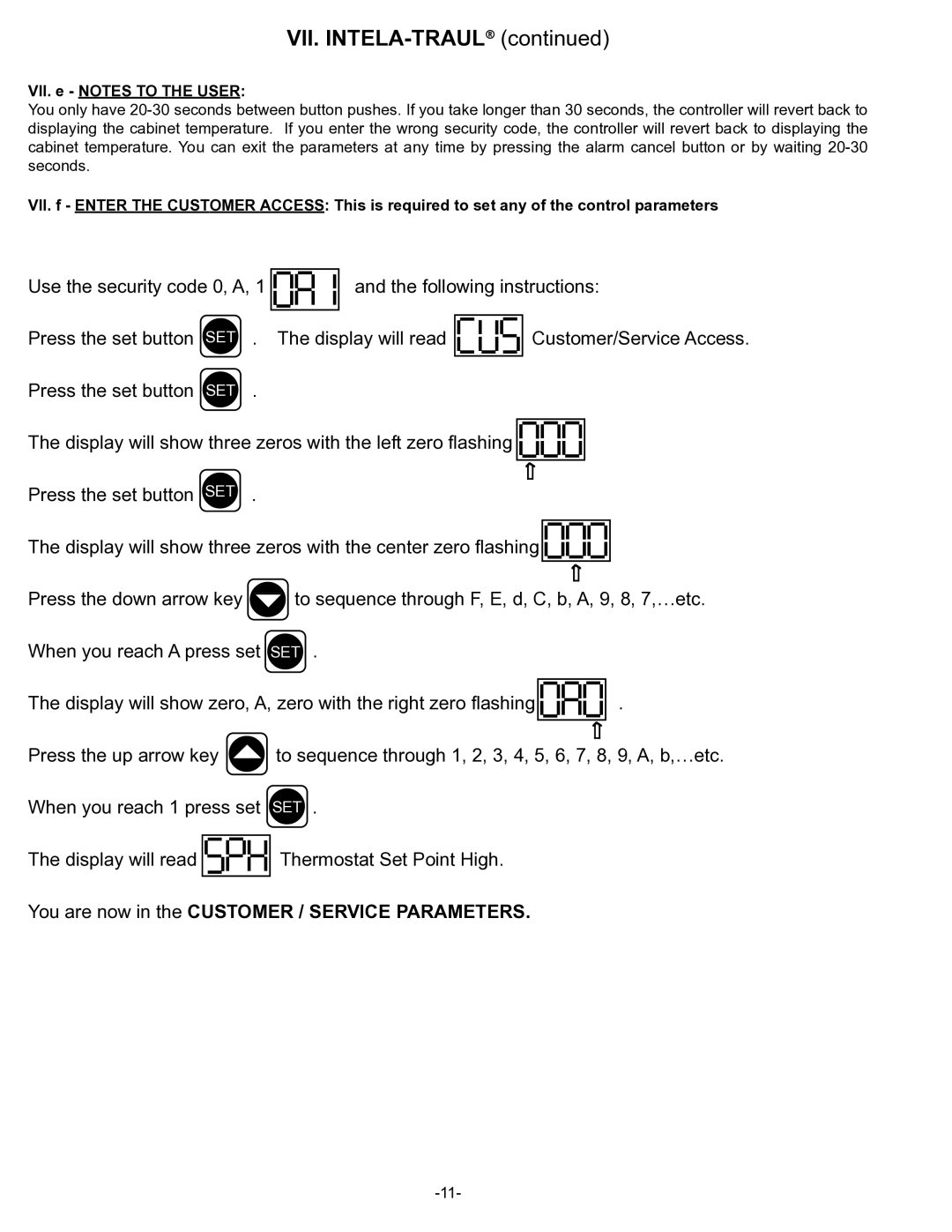 Traulsen R & A Series owner manual VII. e Notes to the User 