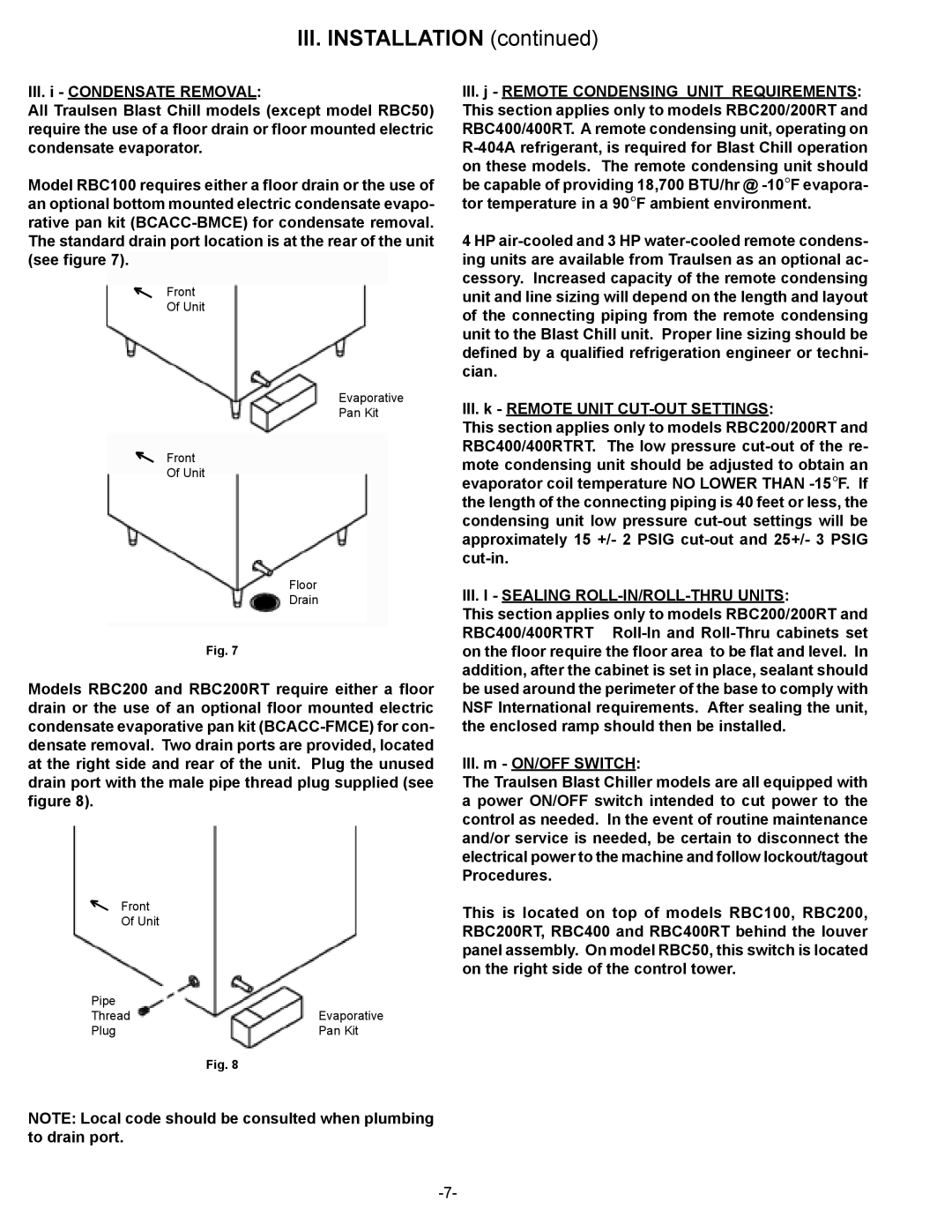 Traulsen RBC400RT, RBC200RT owner manual Front 