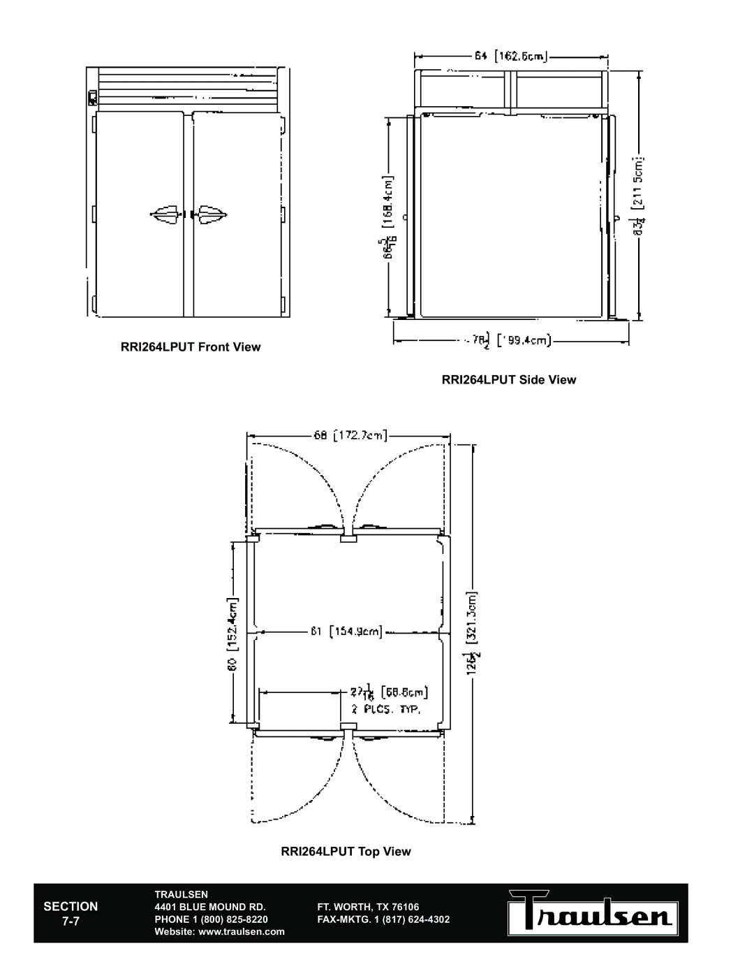 Traulsen RRI264LPUT-FHS warranty RRI264LPUT Top View 