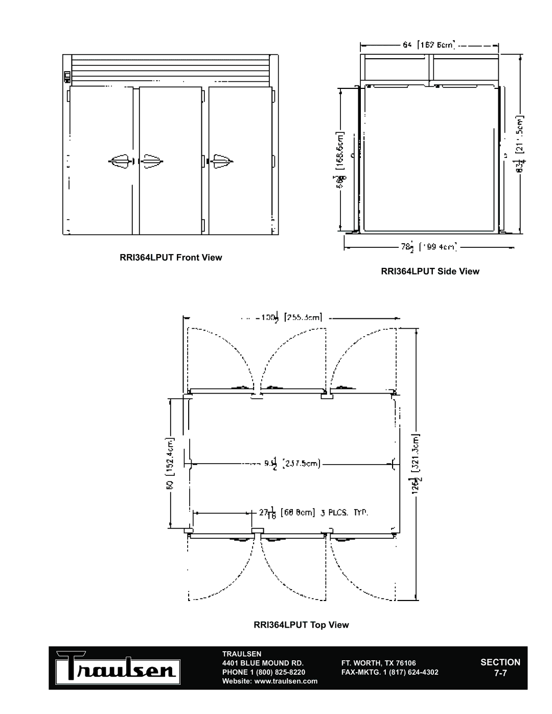 Traulsen RRI264LPUT-FHS warranty Section 