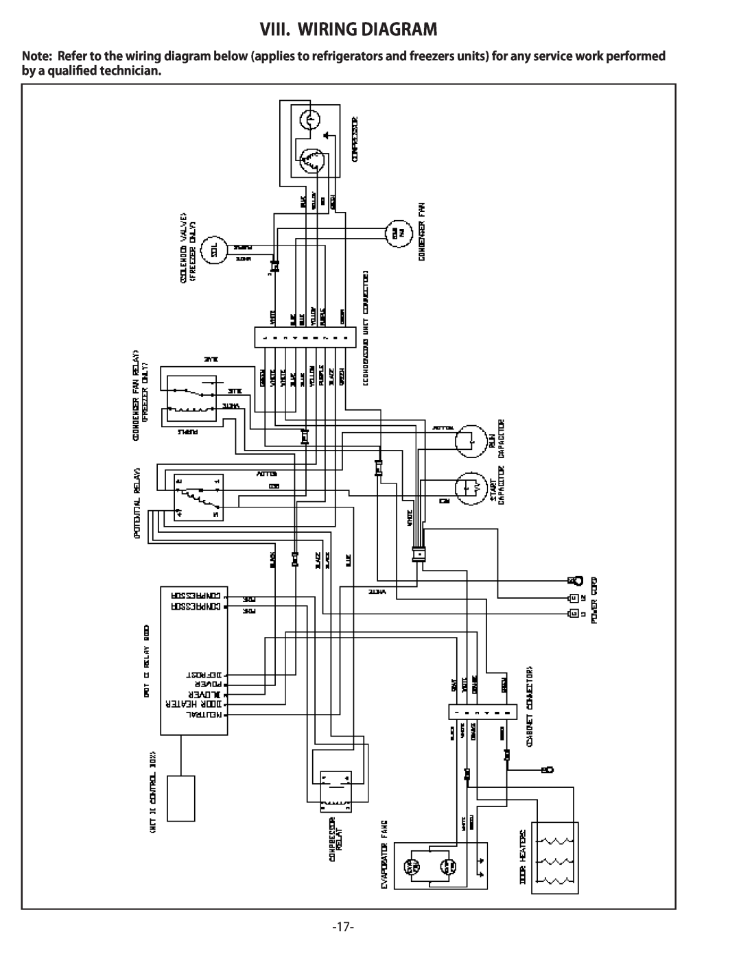 Traulsen TU072LT, TU044LT, TU072HT, TU100HT, TU044HT owner manual Viii. Wiring Diagram 