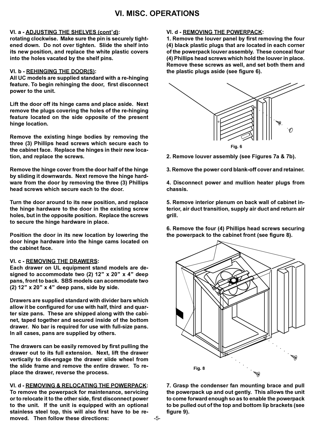 Traulsen UC Series, UL Series owner manual 12 x 20 x 4 deep pans, side by side 