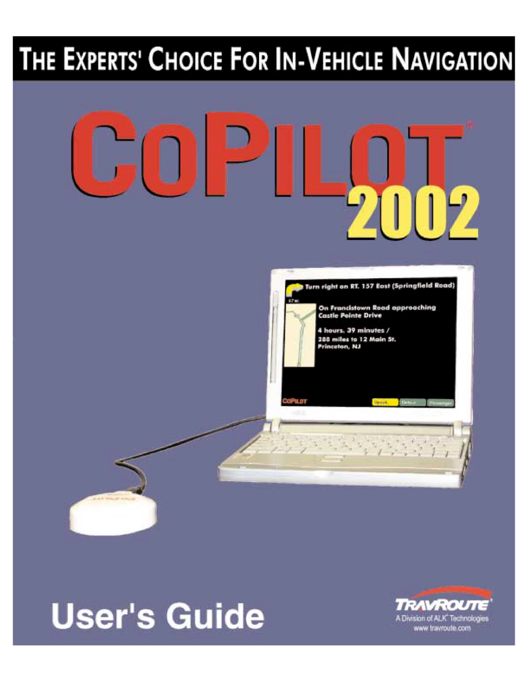 TravRoute CoPilot 2002 manual 