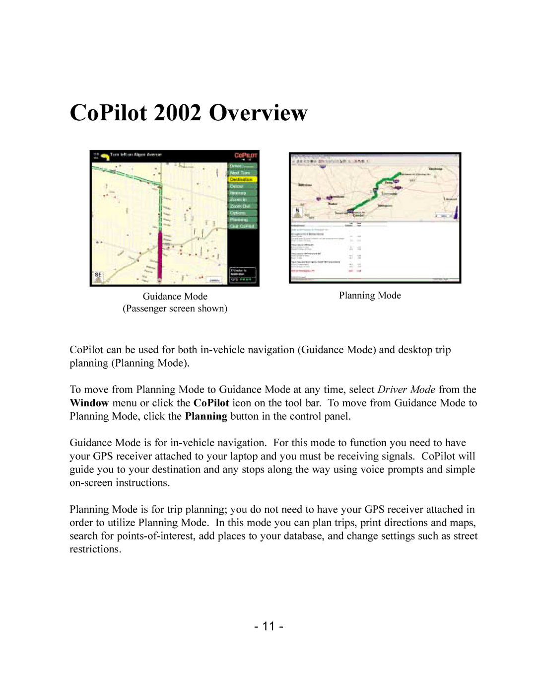 TravRoute manual CoPilot 2002 Overview 