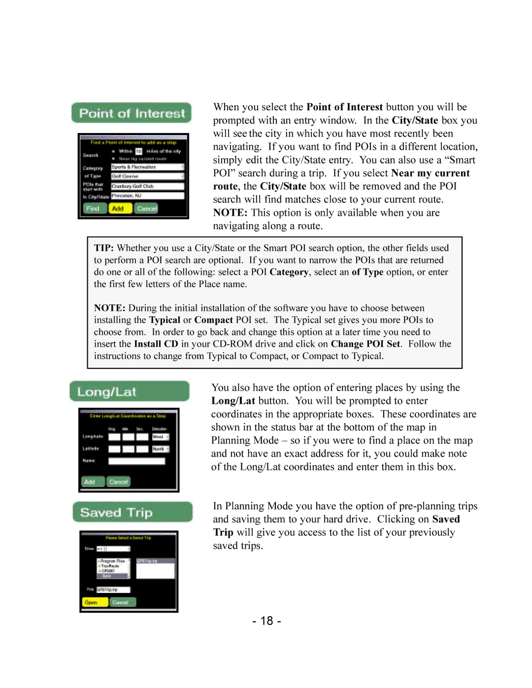 TravRoute CoPilot 2002 manual 