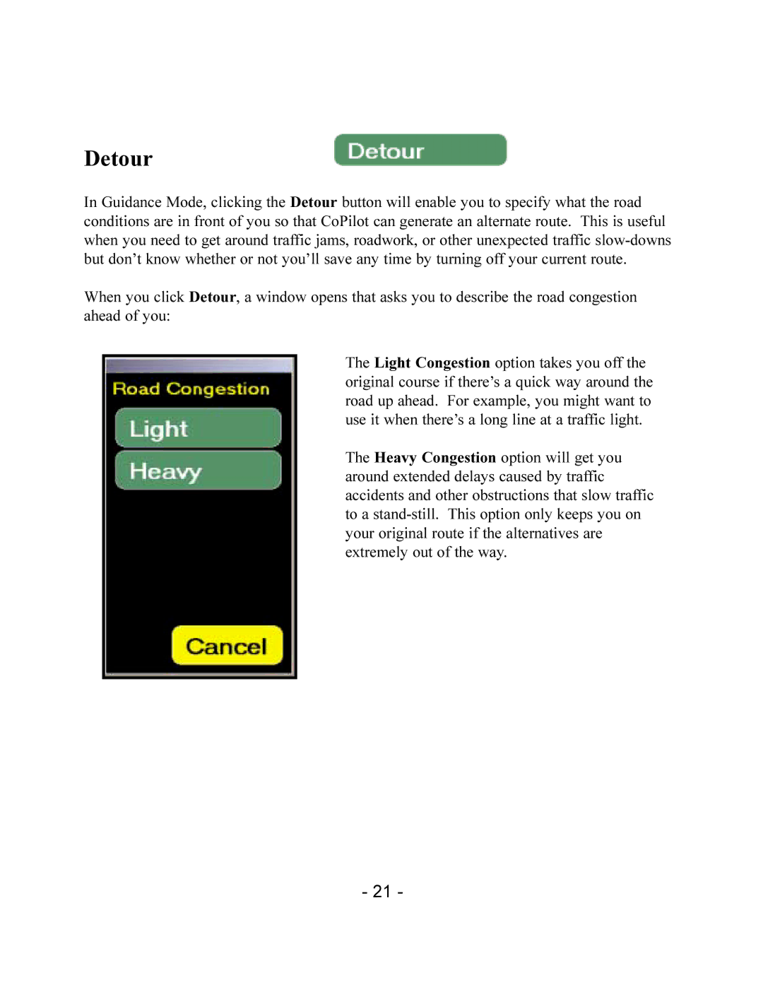 TravRoute CoPilot 2002 manual Detour 