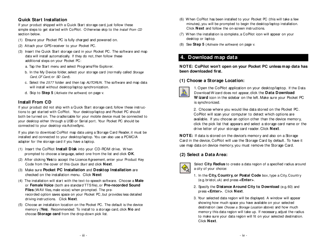 TravRoute Pocket PC 5 manual Download map data 