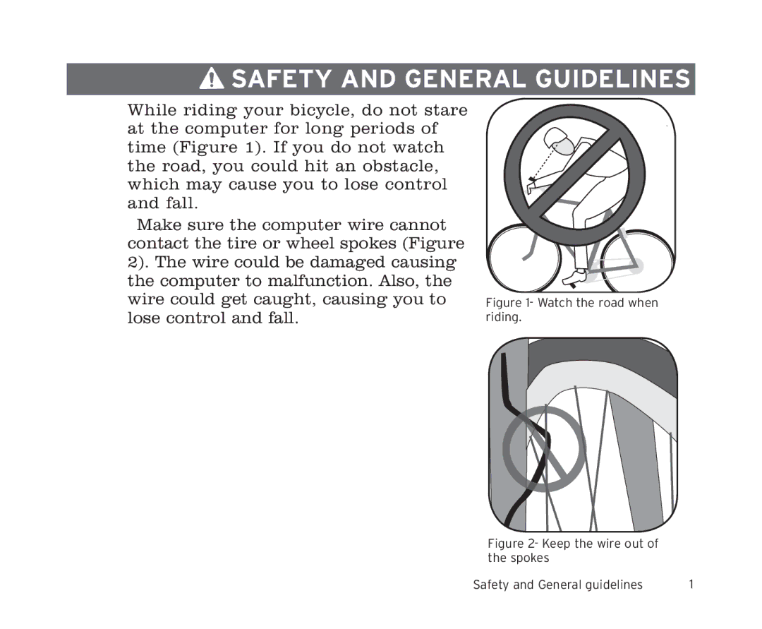 Trek 8i, 6i owner manual Safety and general guidelines, Watch the road when riding 