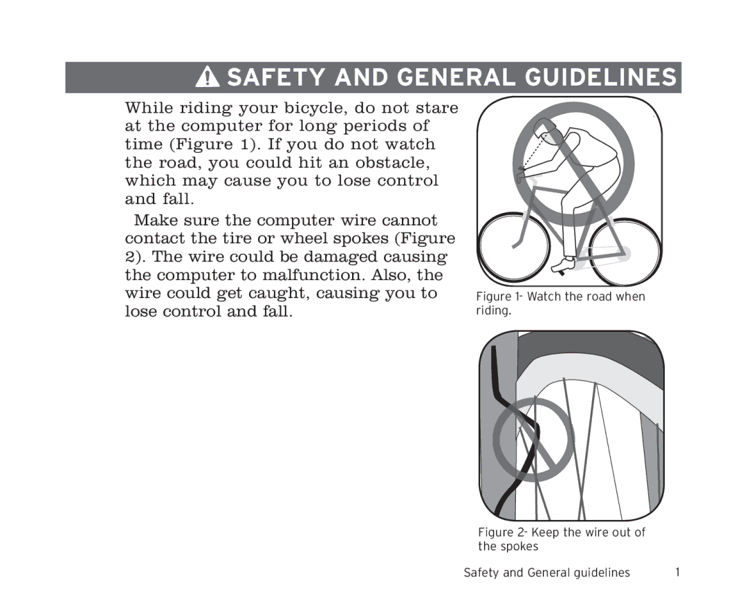 Trek 11i, 9i owner manual Safety and general guidelines, Watch the road when riding 