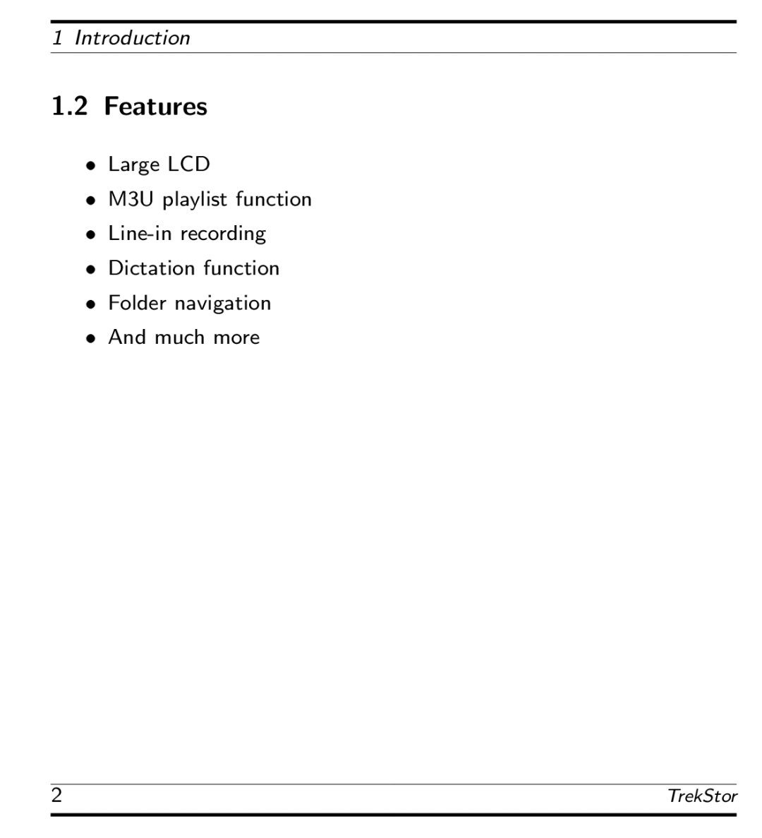 TrekStor 115 manual Features 