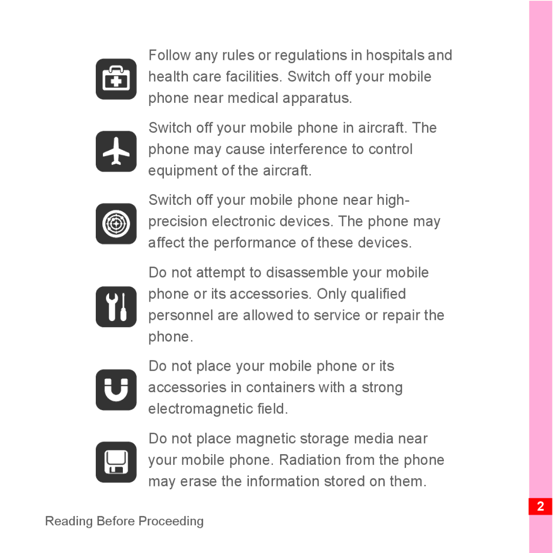 TrekStor Android 2.1 operating instructions Reading Before Proceeding 