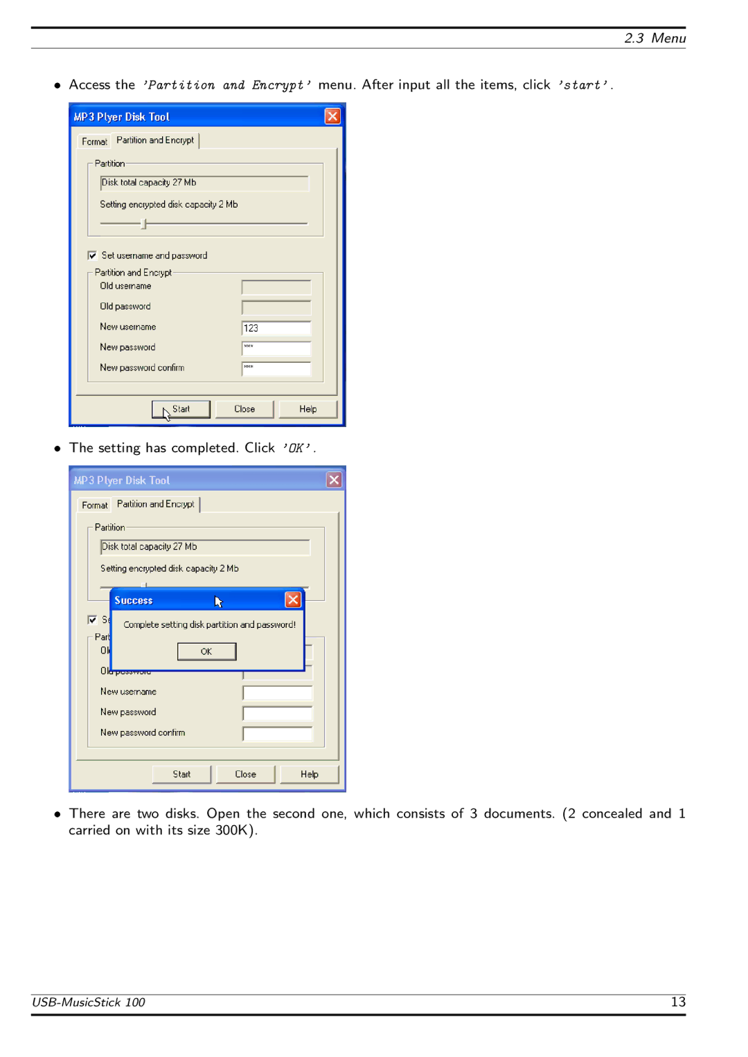 TrekStor MusicStick 100 manual Menu 