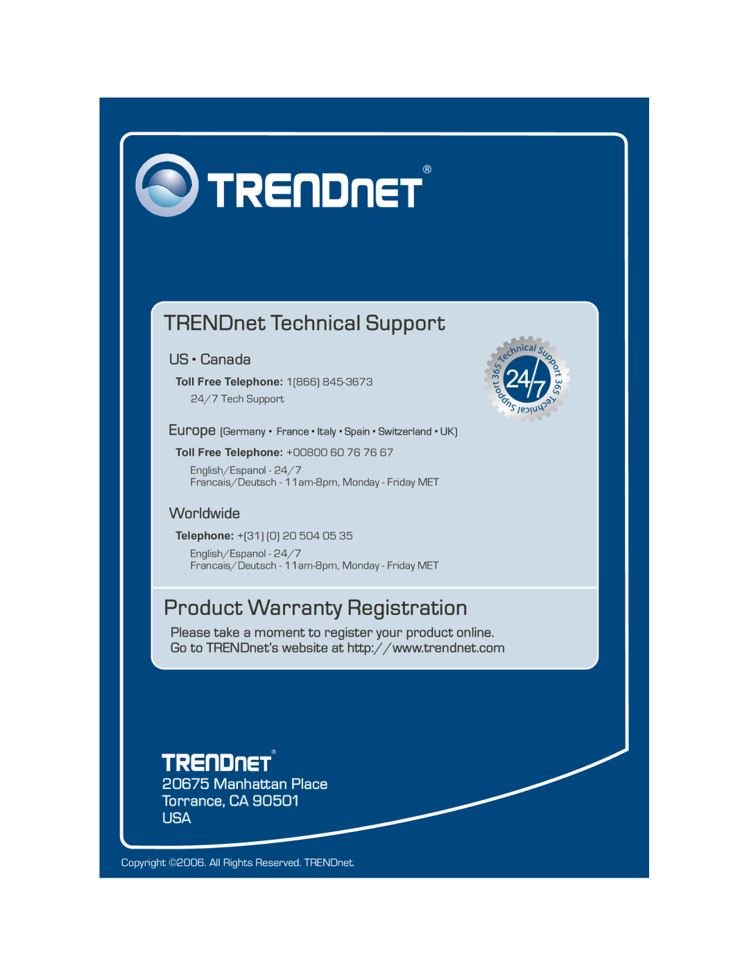 TRENDnet 100Base-FX manual Product Warranty Registration 