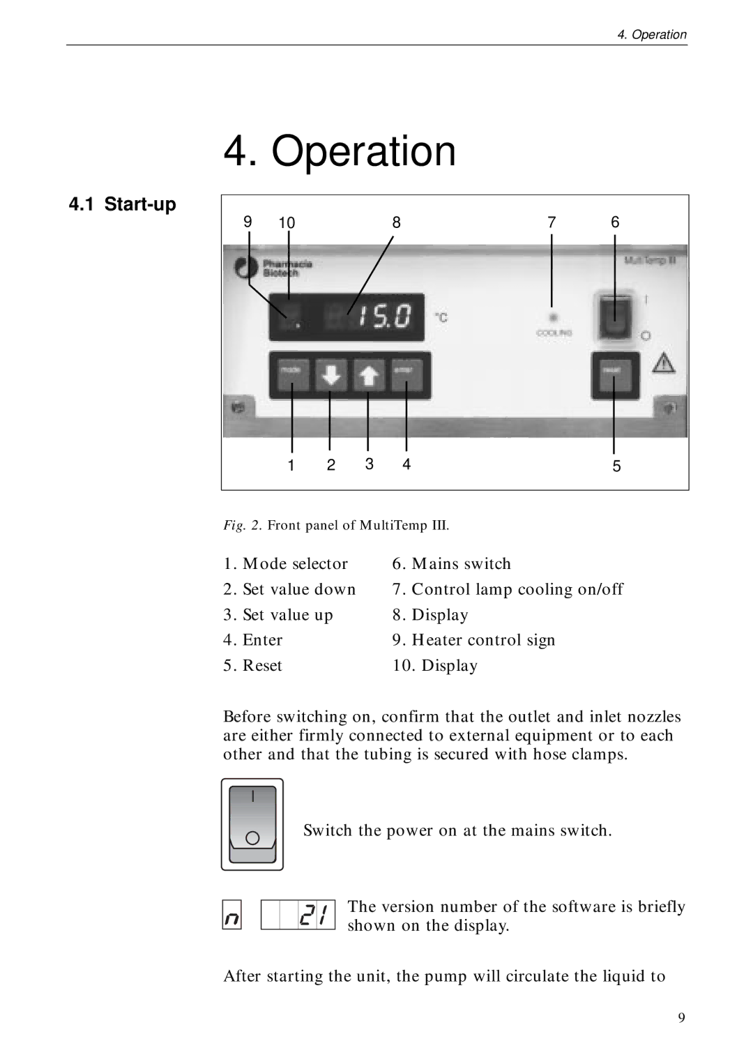 TRENDnet 18-1106-33 user manual Operation, Start-up 