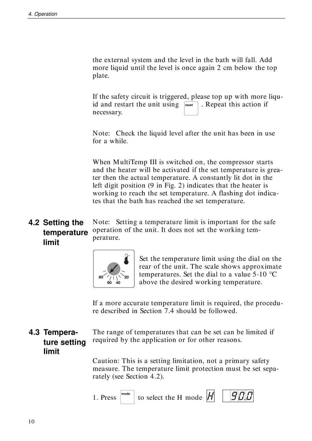 TRENDnet 18-1106-33 user manual Setting the temperature limit Tempera- ture setting limit 