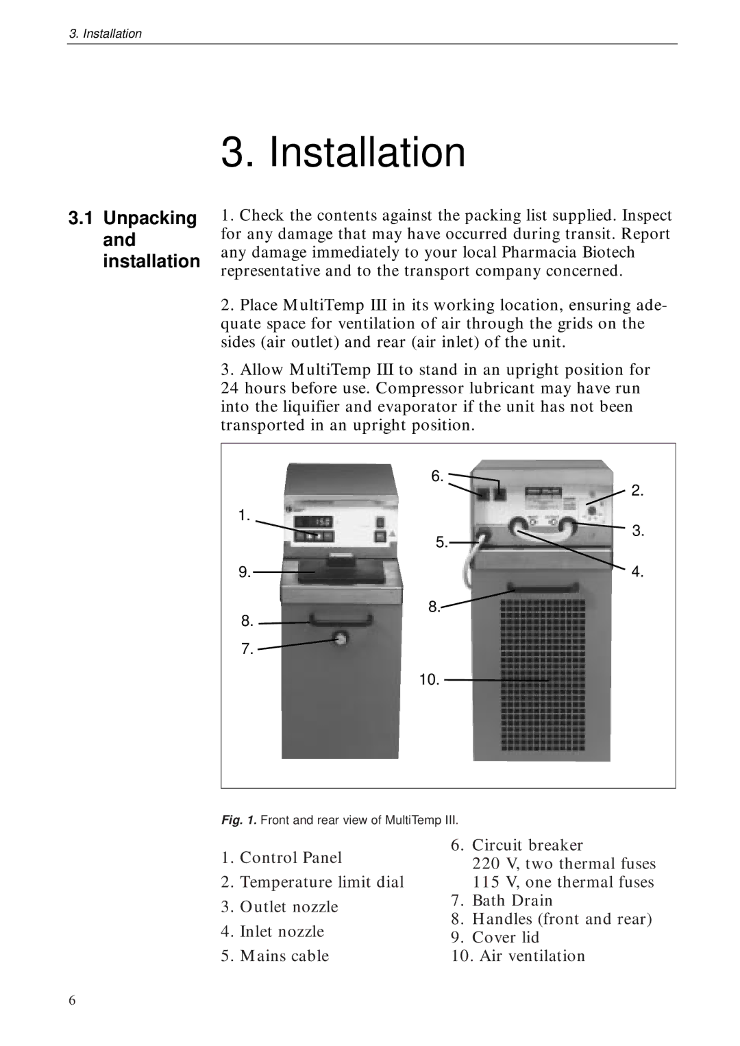 TRENDnet 18-1106-33 user manual Installation, Unpacking and installation 