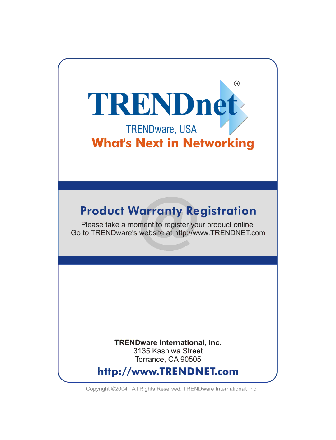 TRENDnet 2.4 GHz Wifi Detector, 11.30.04 manual TRENDnet 