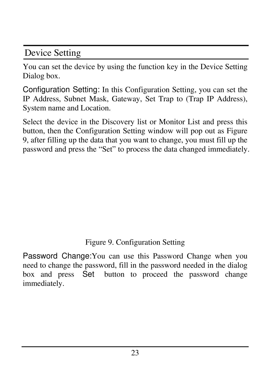 TRENDnet 21000BASE-T, 2410/100BASE-TX manual Device Setting 