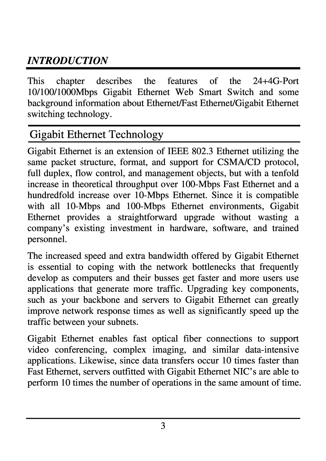 TRENDnet 21000BASE-T, 2410/100BASE-TX manual Gigabit Ethernet Technology, Introduction 