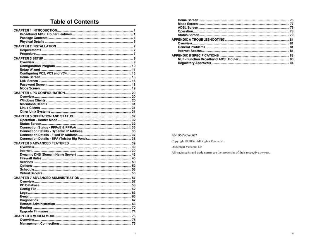 TRENDnet BRM504 manual Table of Contents 