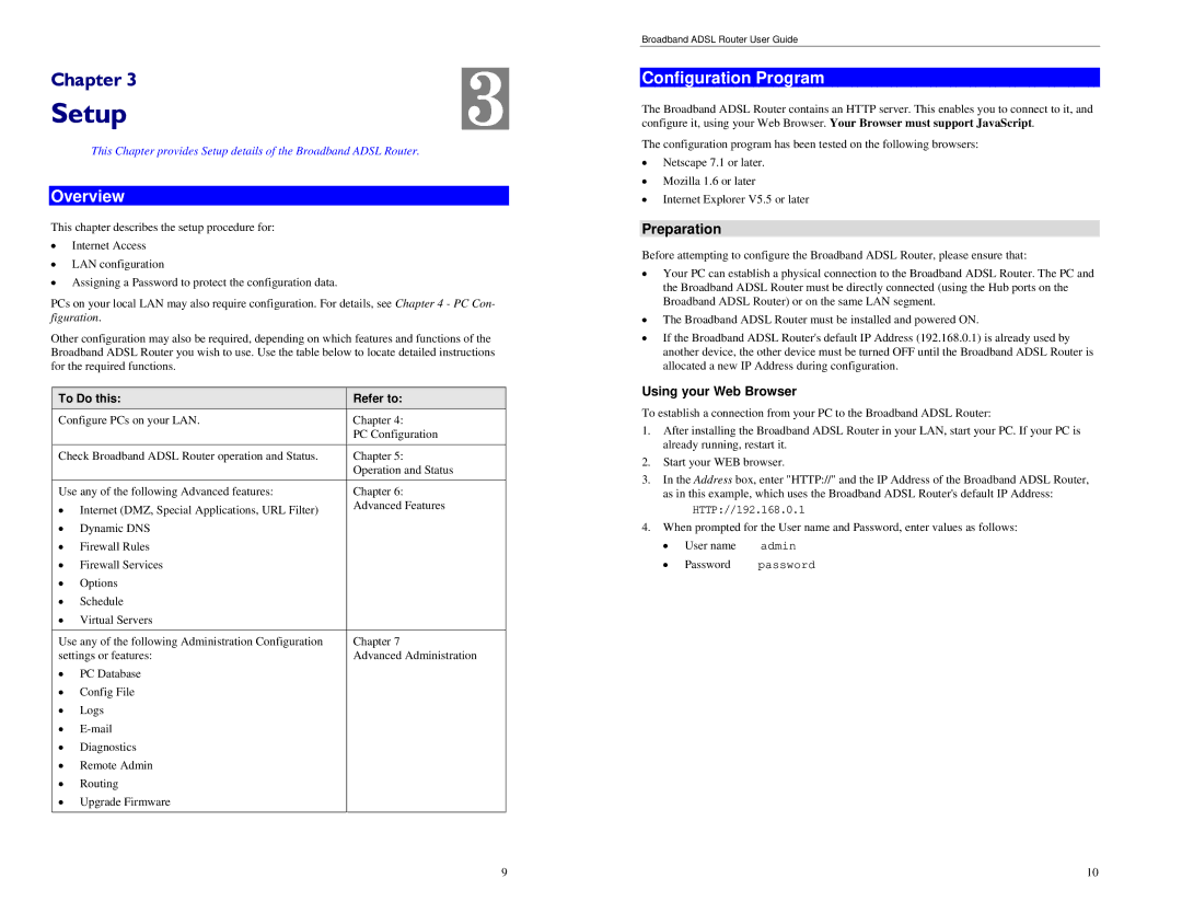 TRENDnet BRM504 manual Setup, Overview, Configuration Program, Preparation, Using your Web Browser 