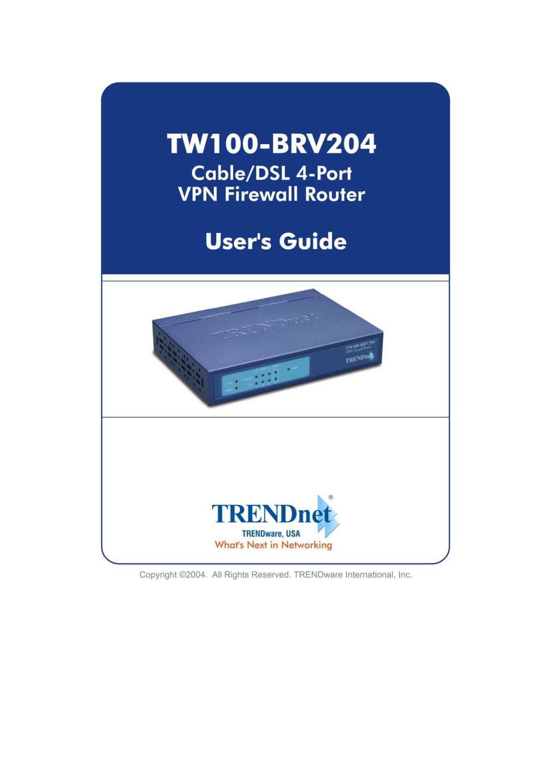 TRENDnet BRV204 manual 