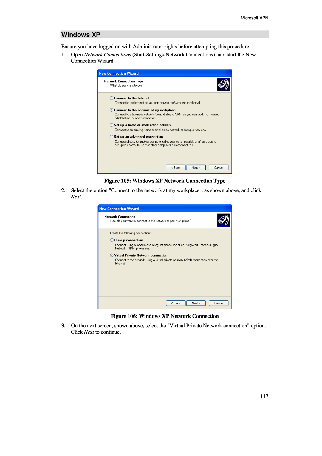 TRENDnet BRV204 manual Windows XP Network Connection Type 