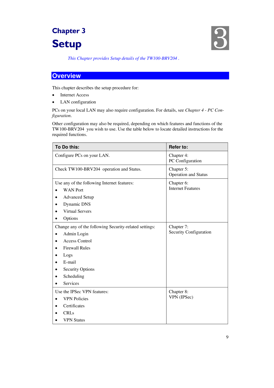 TRENDnet BRV204 manual Overview, To Do this, Refer to 