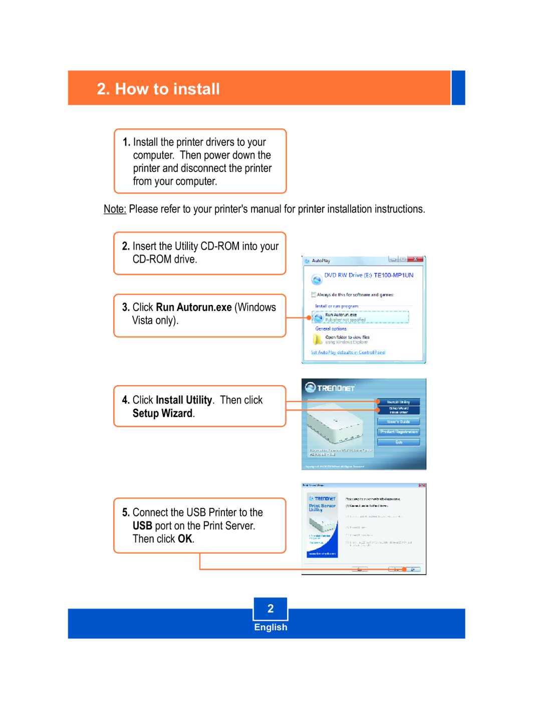 TRENDnet Multi-Function Printer manual How to install, Click Run Autorun.exe Windows 