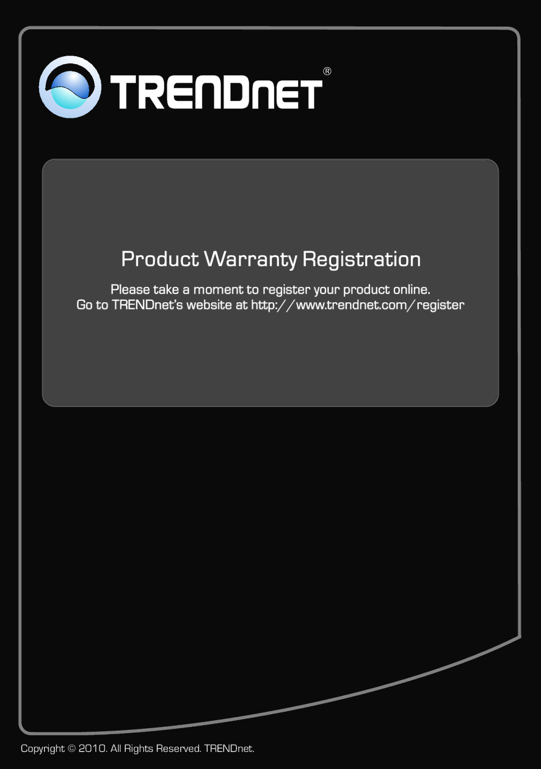 TRENDnet N300 Wireless PoE Access Point, TEW-638PAP 1.01 manual Copyright 2010. All Rights Reserved. TRENDnet 