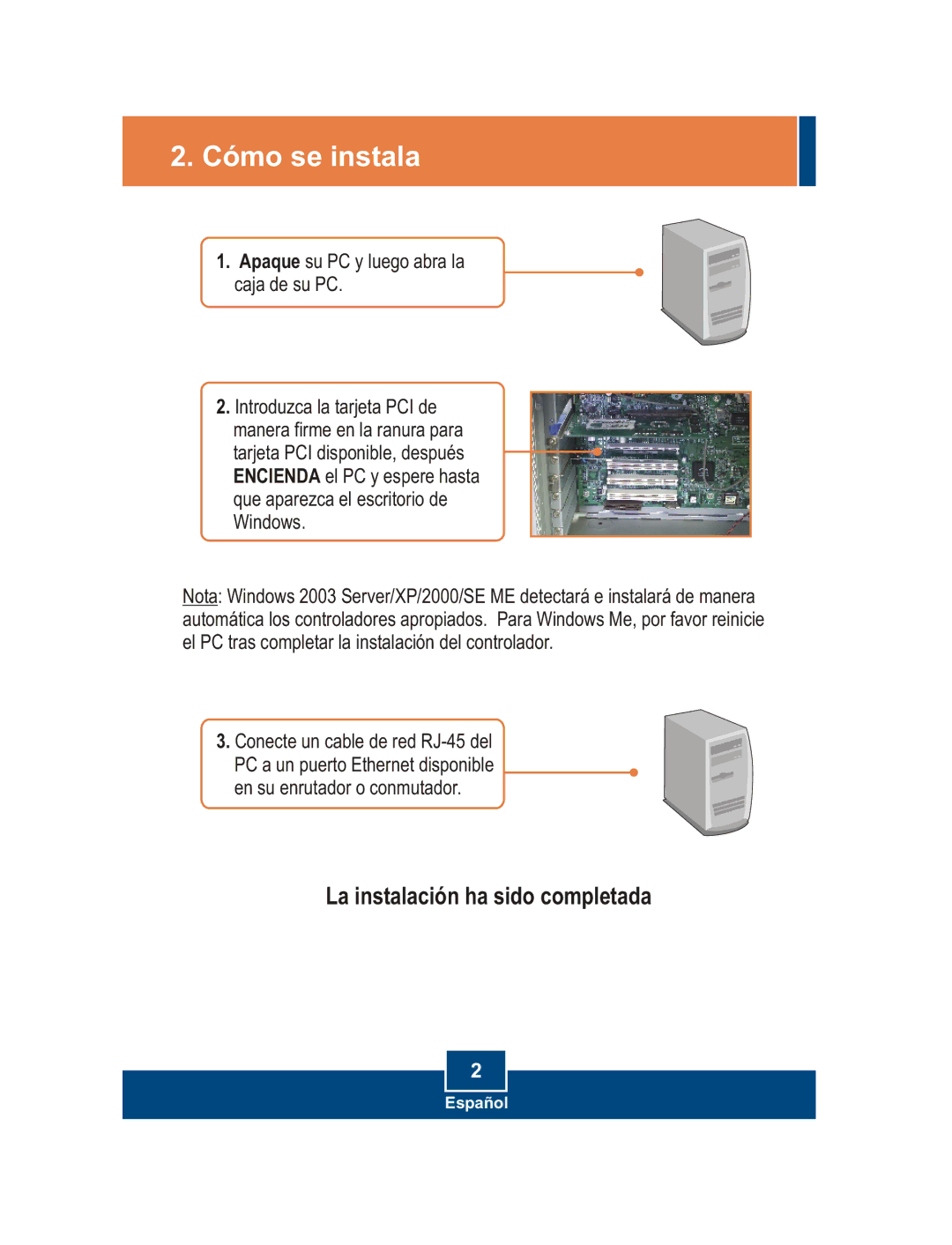 TRENDnet PCIWN, PCIWA manual Cómo se instala 