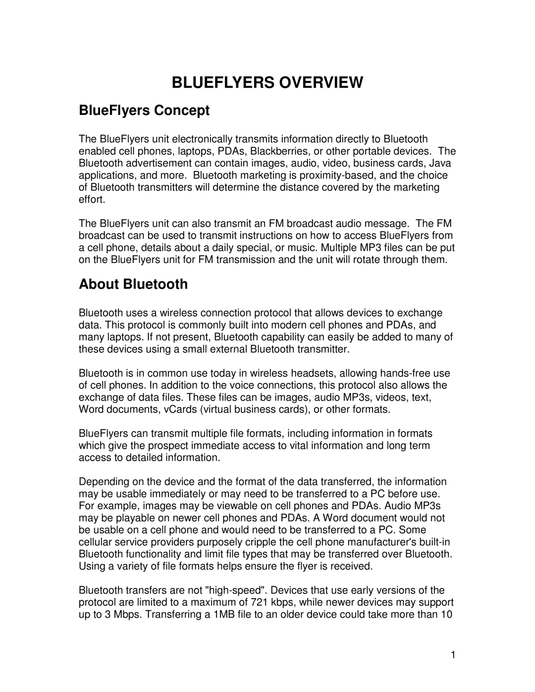 TRENDnet R91007G manual BlueFlyers Concept, About Bluetooth 