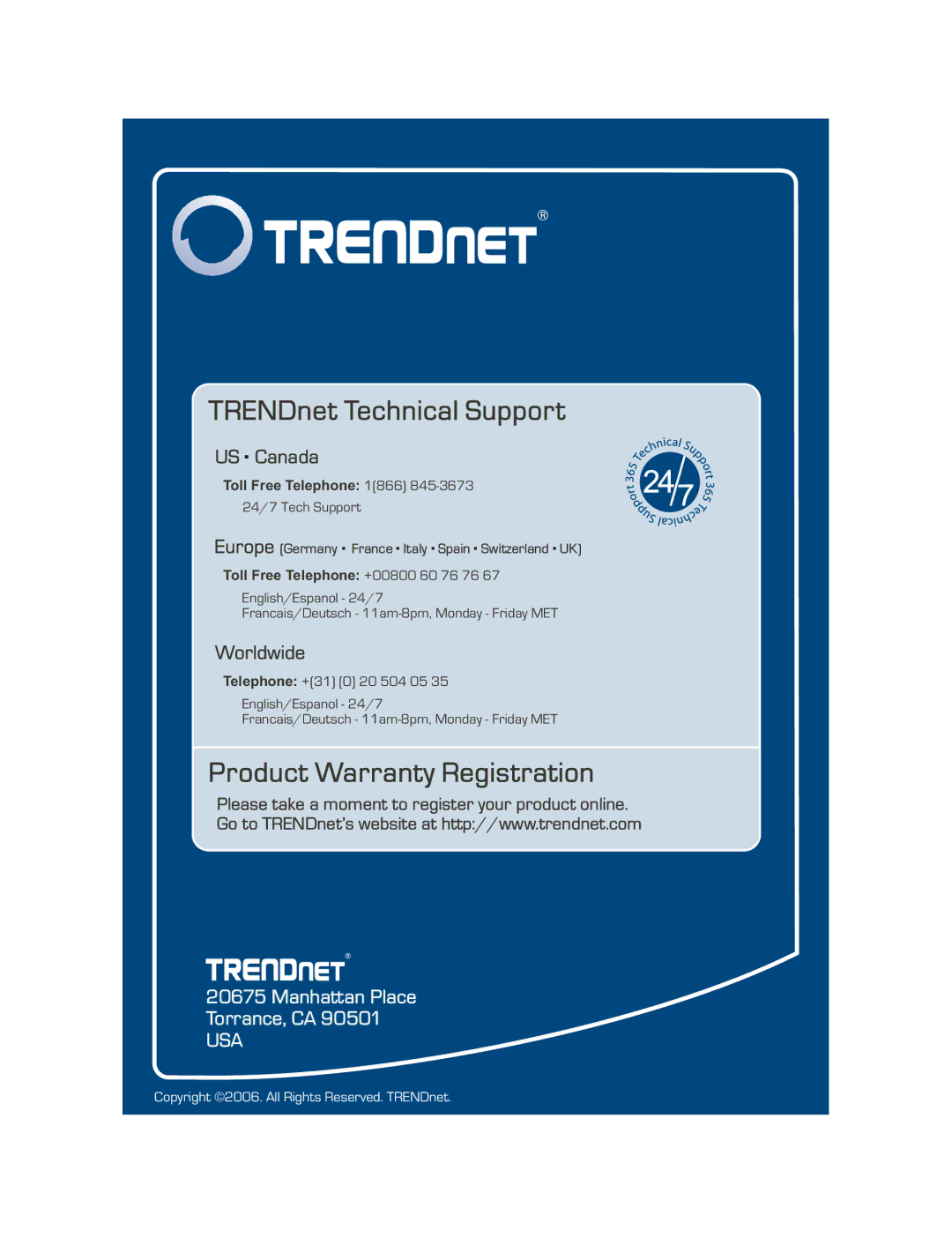 TRENDnet S5Pplus manual Product Warranty Registration 